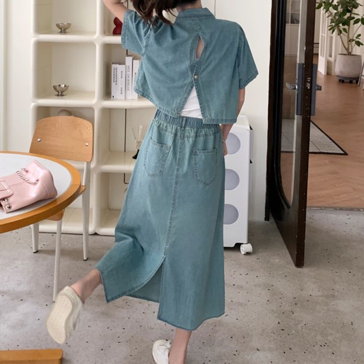 デニムセットアップ さわやか春夏セパレートスカート