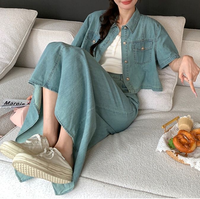 デニムセットアップ さわやか春夏セパレートスカート