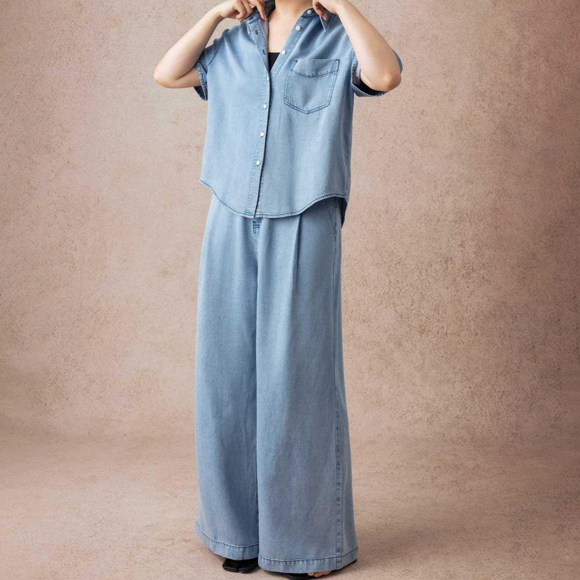 デニムセットアップ ゆったりリラックスデニムセット