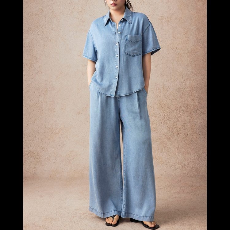 デニムセットアップ ゆったりリラックスデニムセット