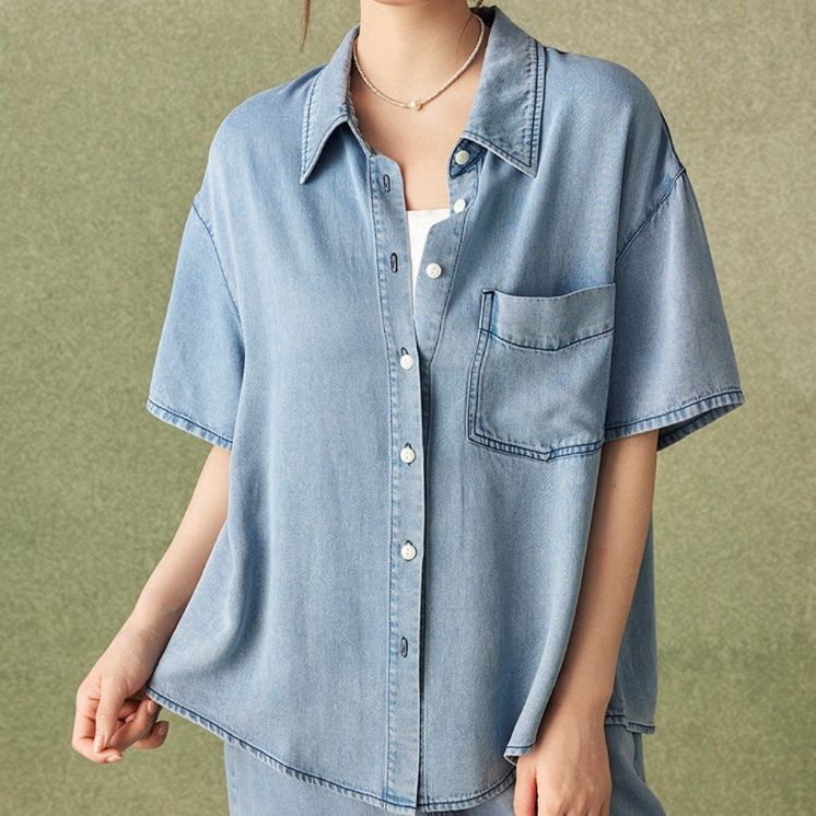 デニムセットアップ ゆったりリラックスデニムセット