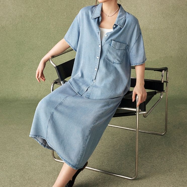 デニムセットアップ ゆったりリラックスデニムセット