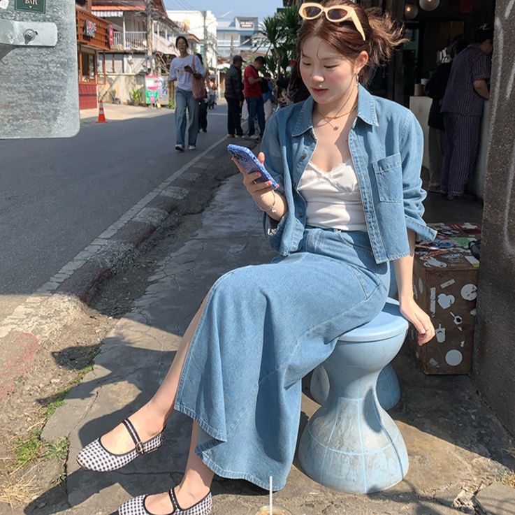 デニムセットアップ 散歩日和のデニムアンサンブル