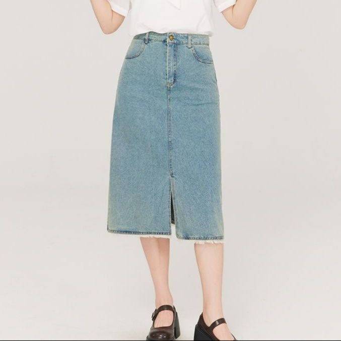 デニムセットアップ クラシカルベスト＆タイトスカート