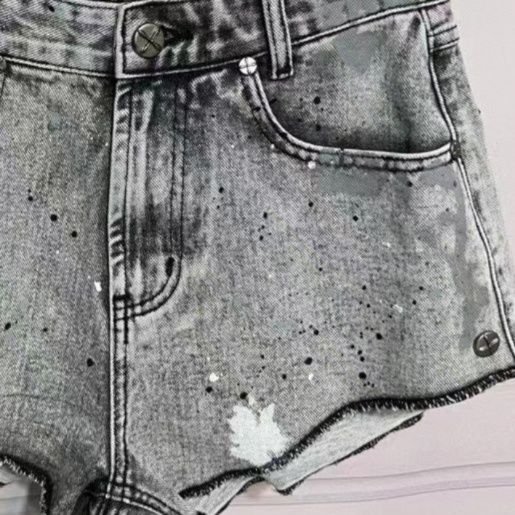 デニムセットアップ ヴィンテージ風ダメージ加工デニムジャケット短パン上下組