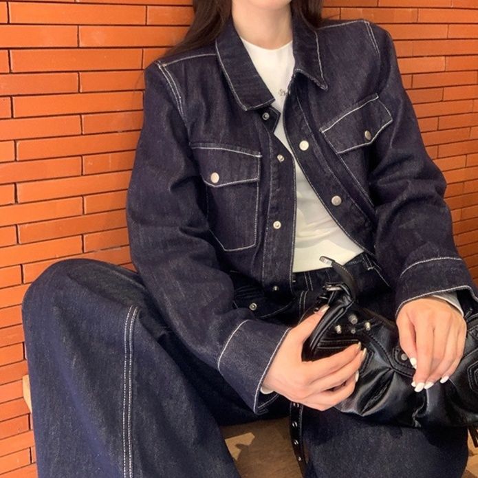 デニムセットアップ ワイドシルエット ジージャン セットアップ