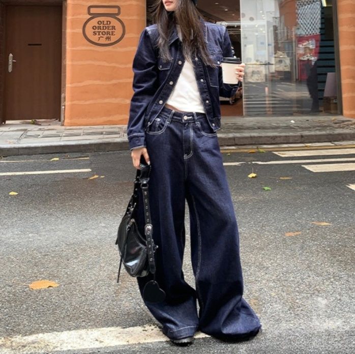 デニムセットアップ ワイドシルエット ジージャン セットアップ