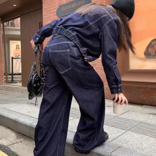 デニムセットアップ ワイドシルエット ジージャン セットアップ