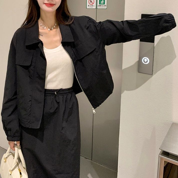 デニムセットアップ ゆったりロングスカートセットアップ