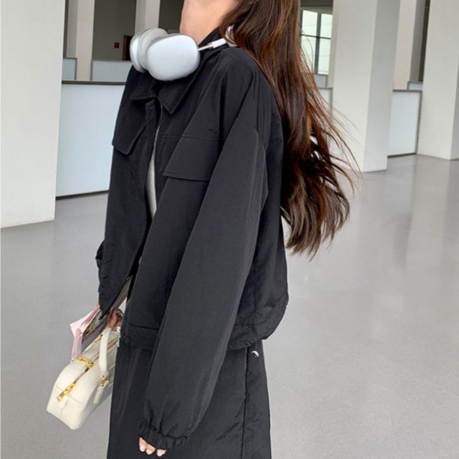 デニムセットアップ ゆったりロングスカートセットアップ