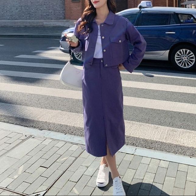 デニムセットアップ カジュアル春夏デニムスカート上下セット