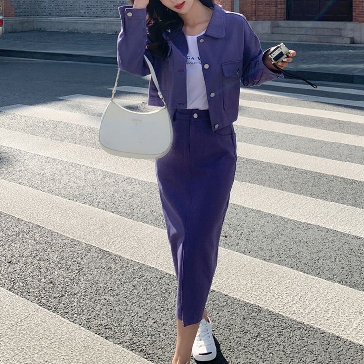 デニムセットアップ カジュアル春夏デニムスカート上下セット