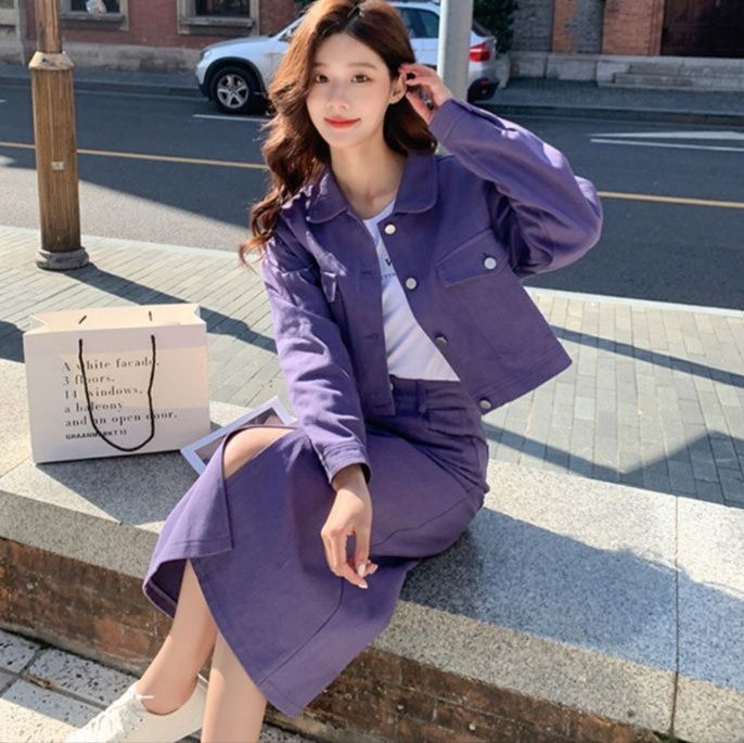 デニムセットアップ カジュアル春夏デニムスカート上下セット