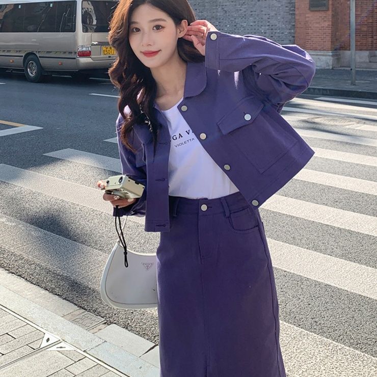 デニムセットアップ カジュアル春夏デニムスカート上下セット