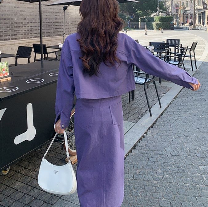 デニムセットアップ カジュアル春夏デニムスカート上下セット