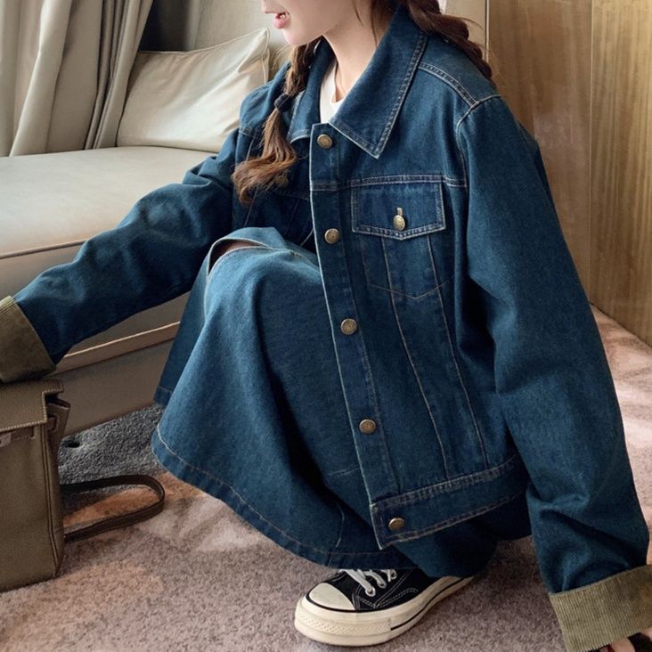 デニムセットアップ こなれ感ジャケット＆スカートセット