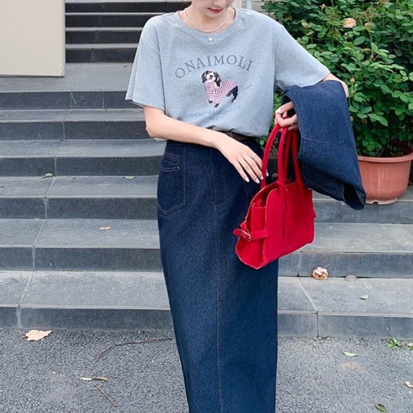 デニムセットアップ ノースリーブベスト＆ロングスカート