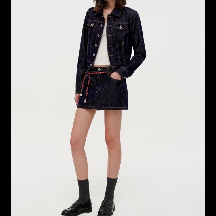 デニムセットアップ クラシカル ミニスカート セットアップ