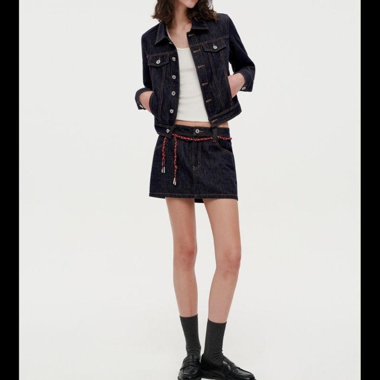 デニムセットアップ クラシカル ミニスカート セットアップ