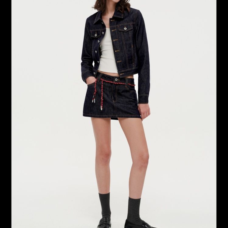 デニムセットアップ クラシカル ミニスカート セットアップ