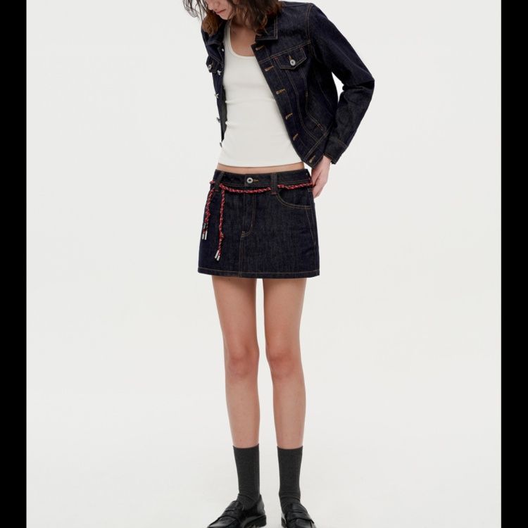 デニムセットアップ クラシカル ミニスカート セットアップ