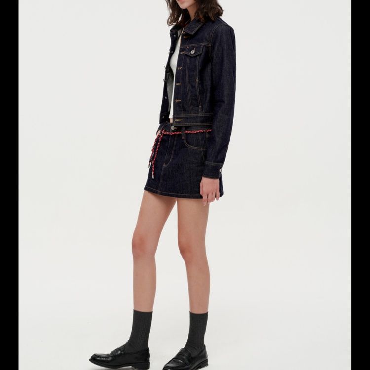 デニムセットアップ クラシカル ミニスカート セットアップ