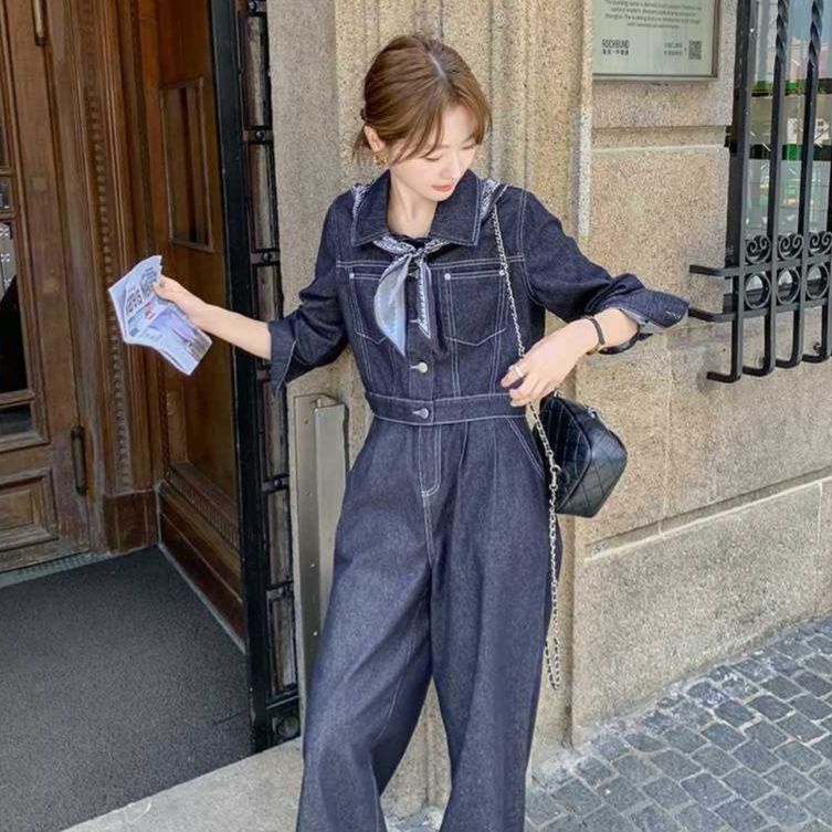 デニムセットアップ クラシック風ワイドジージャンセット