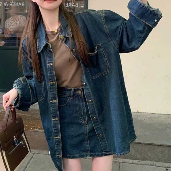 デニムセットアップ ゆったりシルエットデニムセットアップ