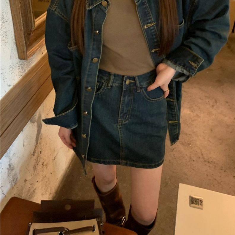 デニムセットアップ ゆったりシルエットデニムセットアップ