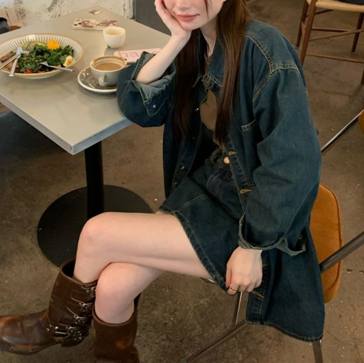 デニムセットアップ ゆったりシルエットデニムセットアップ