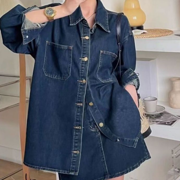 デニムセットアップ ゆったりシルエットデニムセットアップ