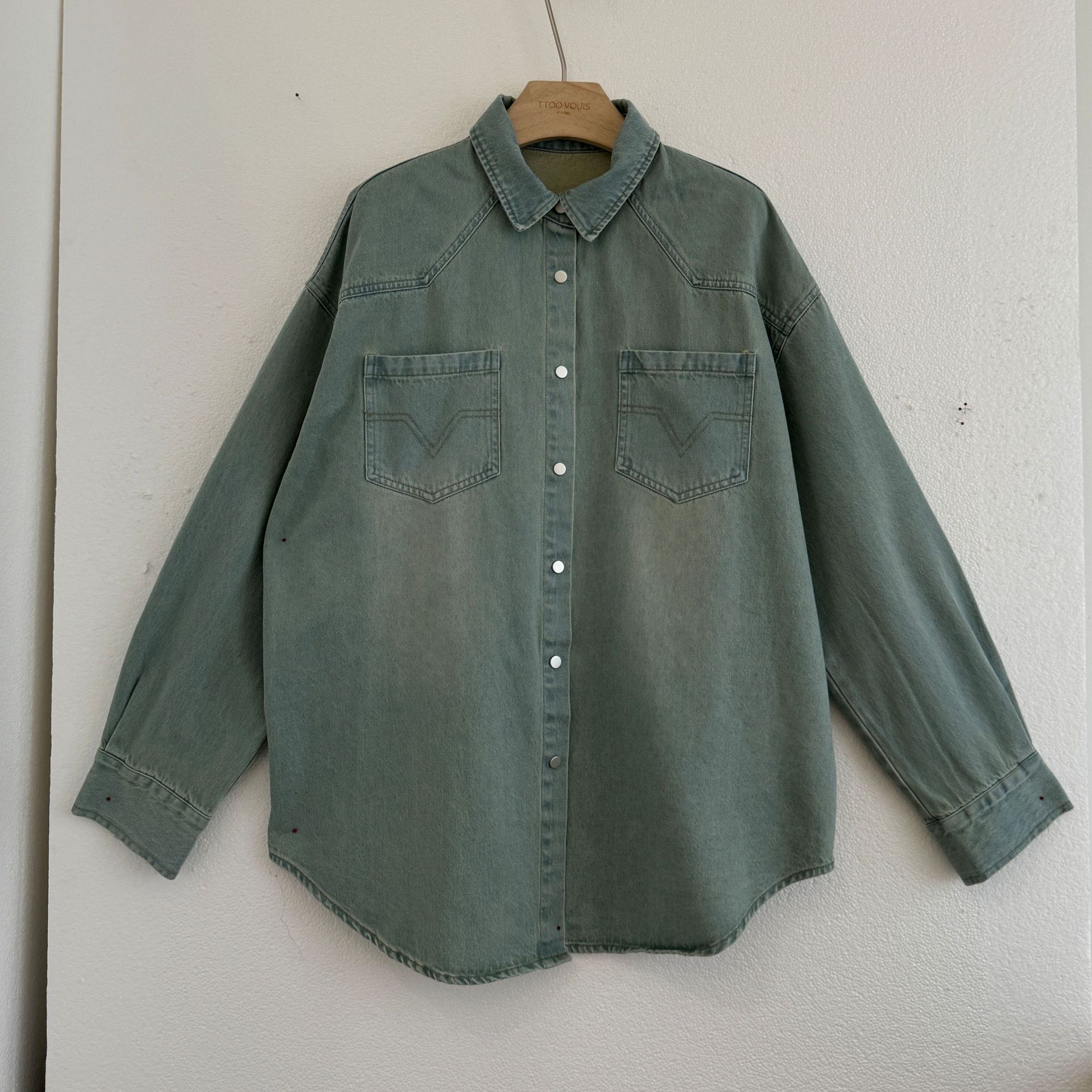 デニムセットアップ ゆったりデニムロングセットアップ