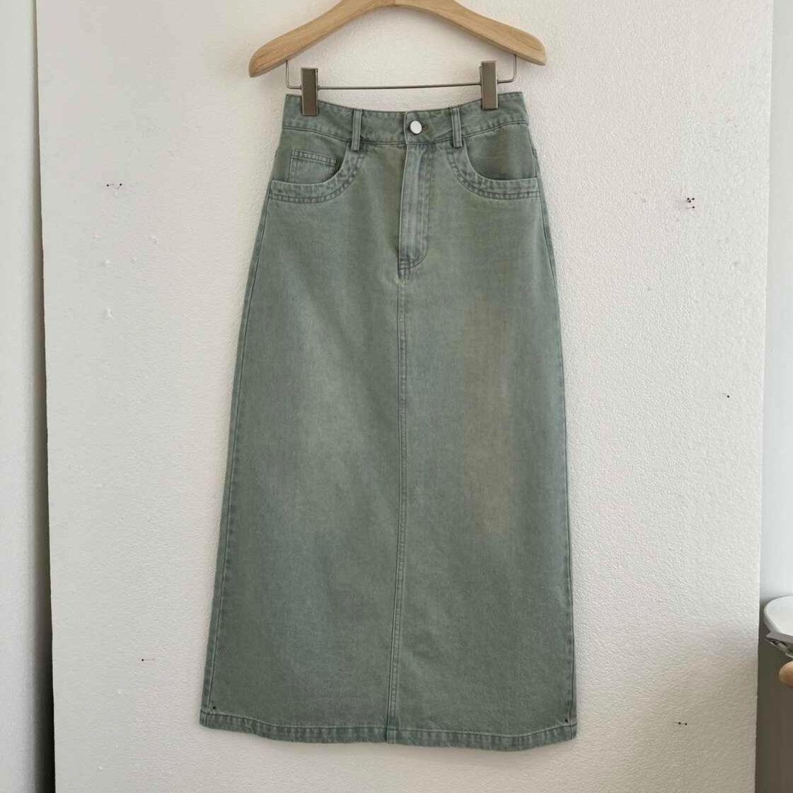 デニムセットアップ ゆったりデニムロングセットアップ