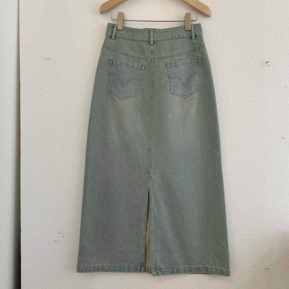 デニムセットアップ ゆったりデニムロングセットアップ