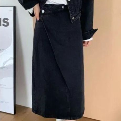 デニムセットアップ デニムジャケットロングスカート二点セット