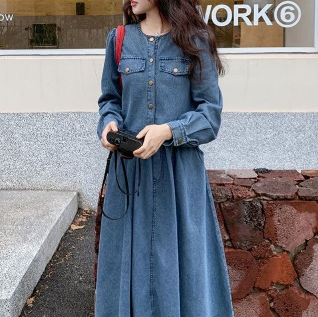 デニムセットアップ クラシカルジャケットフレアスカート