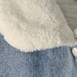 デニムセットアップ ボア襟付きジージャンとミニスカートのセットアップ