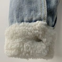 デニムセットアップ ボア襟付きジージャンとミニスカートのセットアップ