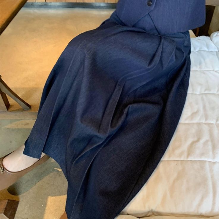 デニムセットアップ 上品デニムベスト＆フレアスカート