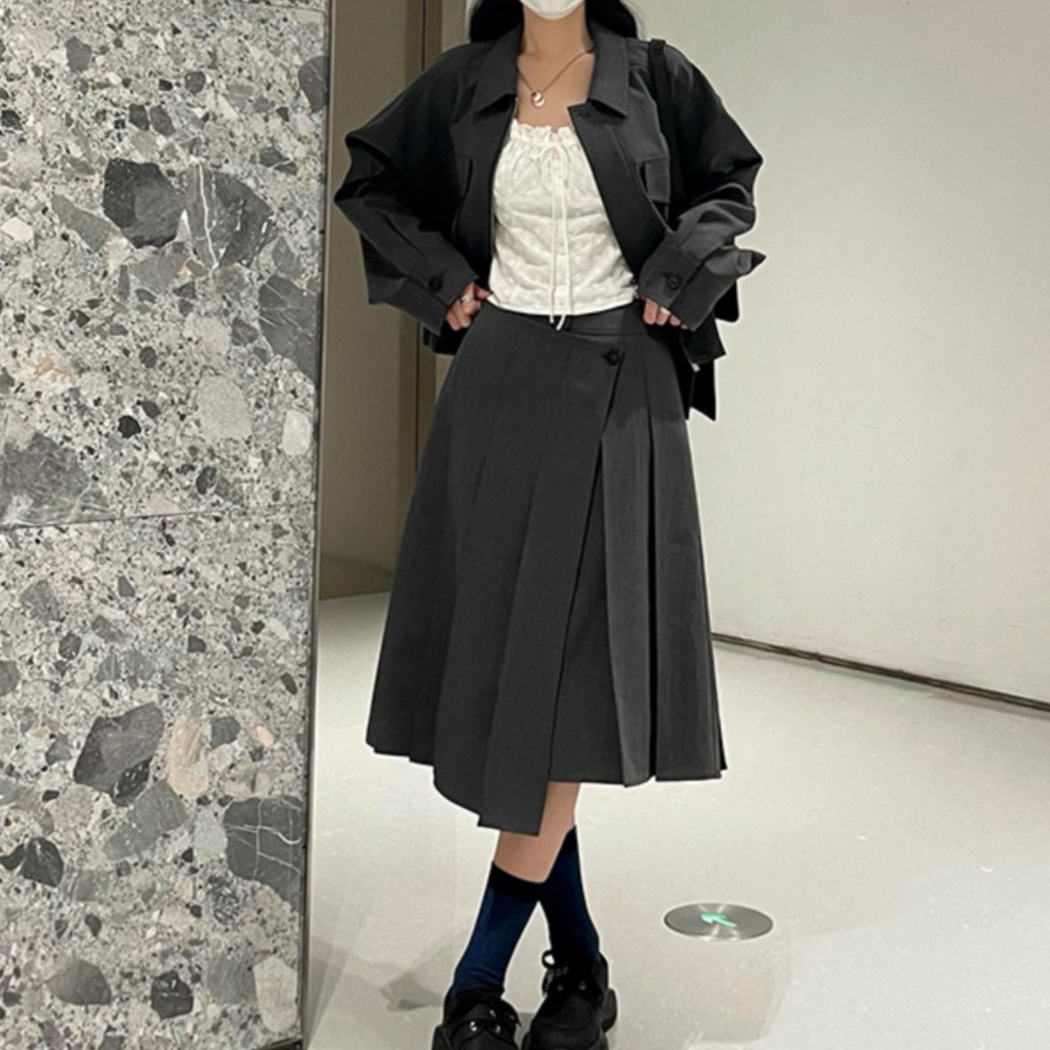 デニムセットアップ クラシカルラップスカートセット