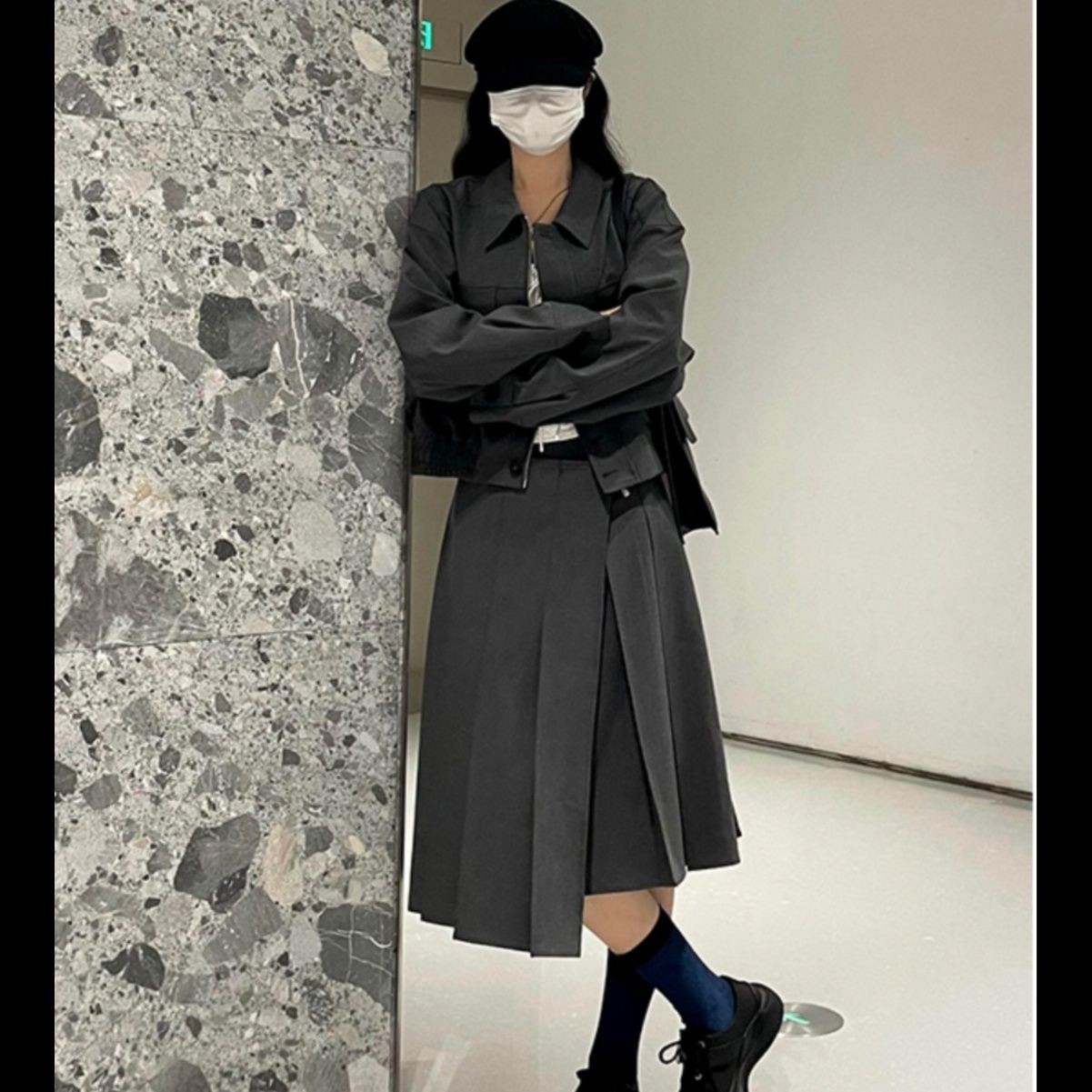 デニムセットアップ クラシカルラップスカートセット