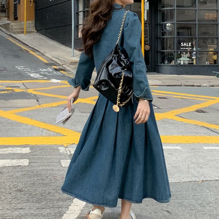 デニムセットアップ クラシカル プリーツ セットアップ