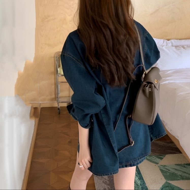 デニムセットアップ レトロスタイル ゆったりデニムジャケット＆ミニスカート