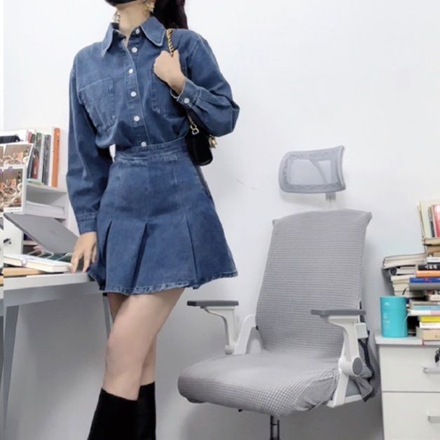 デニムセットアップ クラシカルプリーツデニムセット