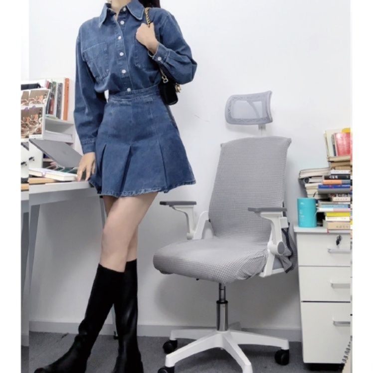 デニムセットアップ クラシカルプリーツデニムセット