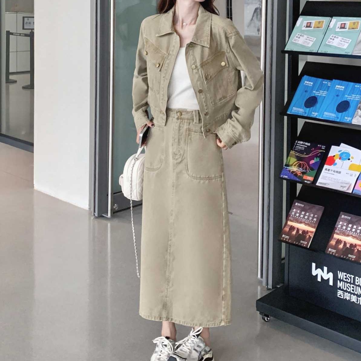 デニムセットアップ ナチュラルシルエット スカートセット