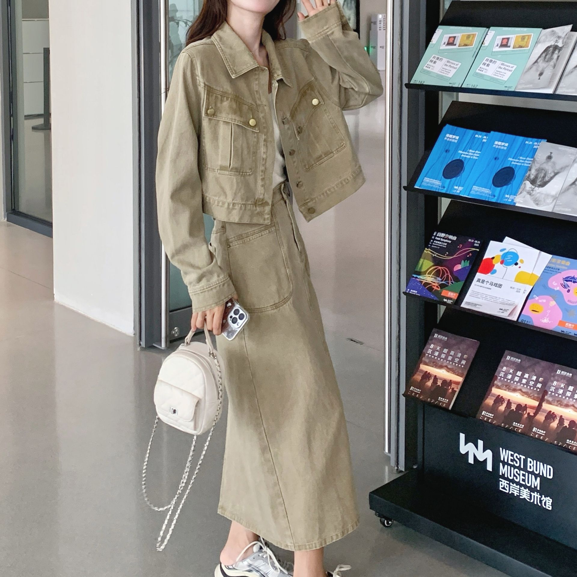 デニムセットアップ ナチュラルシルエット スカートセット