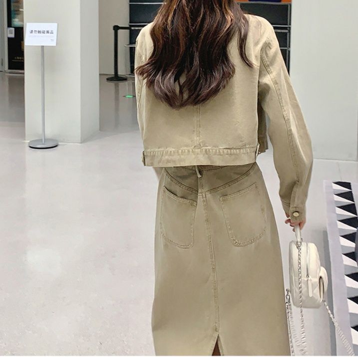 デニムセットアップ ナチュラルシルエット スカートセット