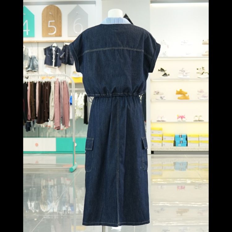 デニムセットアップ マリン風ストライプ襟セットアップ