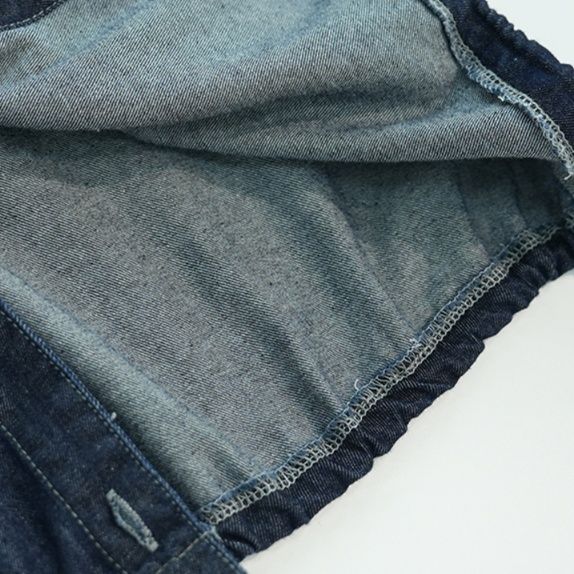 デニムセットアップ マリン風ストライプ襟セットアップ